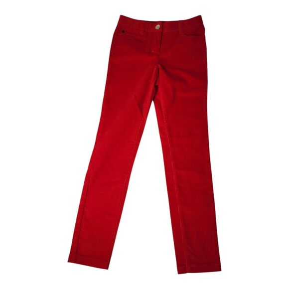 NWT JACADI Paris Madison Girl's Corduroy Sz 8 Yrs Red Skinny Slim Jeans French - Picture 1 of 10